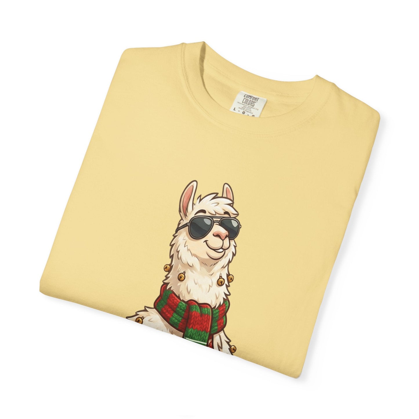 Cool Alpaca Adventure: Winter Chic Llama, Stylized Cartoon Character Illustration T-shirt – Custom T-Shirt by PixelCraft360, unique decoration for events and special gifts