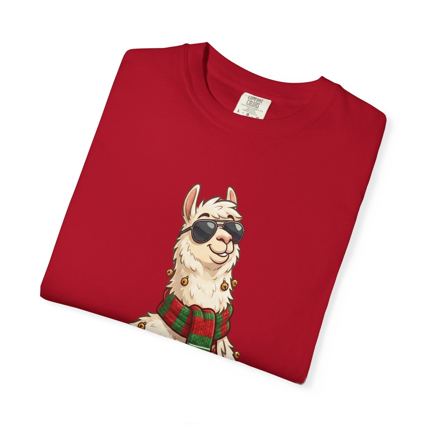 Cool Alpaca Adventure: Winter Chic Llama, Stylized Cartoon Character Illustration T-shirt – Custom T-Shirt by PixelCraft360, unique decoration for events and special gifts