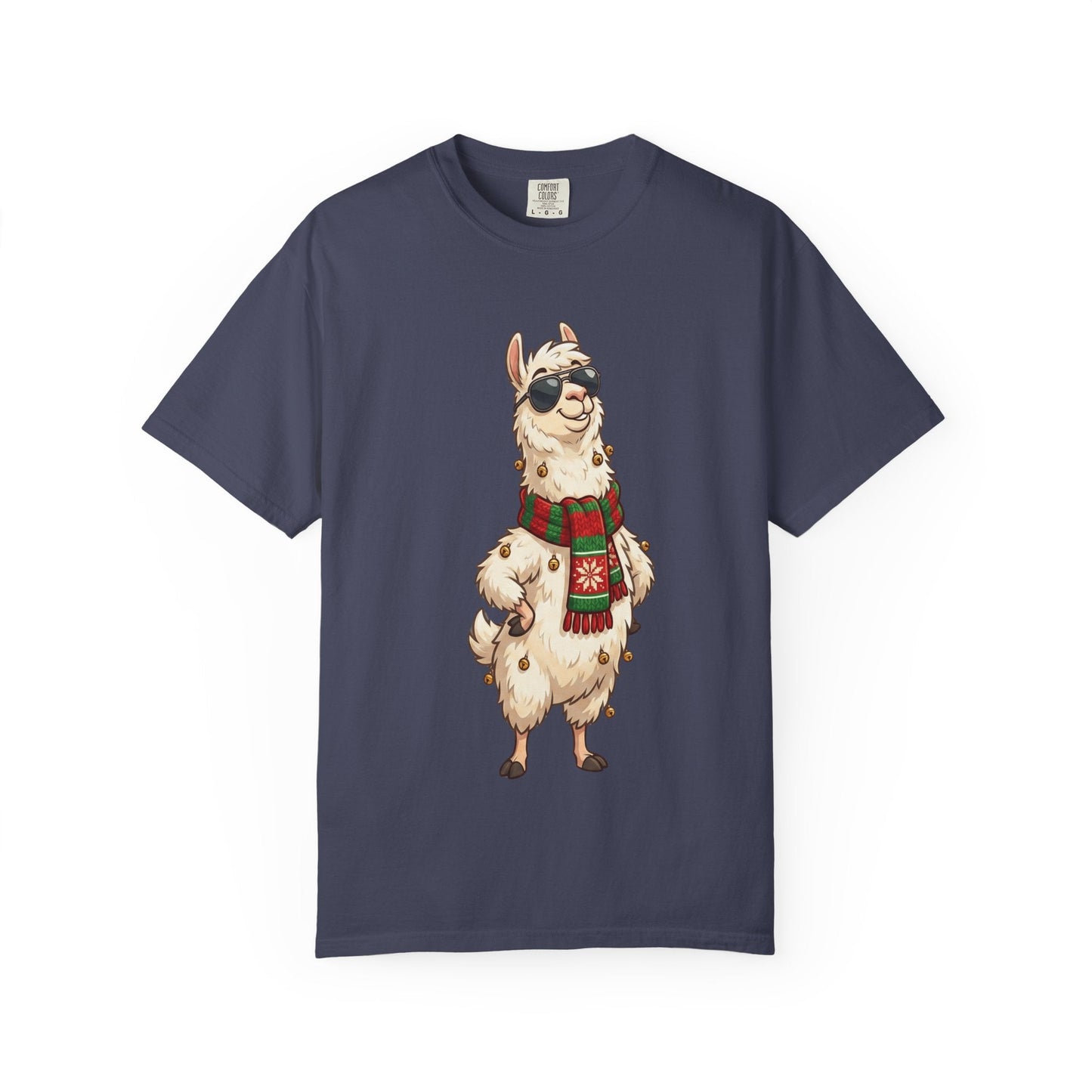Cool Alpaca Adventure: Winter Chic Llama, Stylized Cartoon Character Illustration T-shirt – Custom T-Shirt by PixelCraft360, unique decoration for events and special gifts