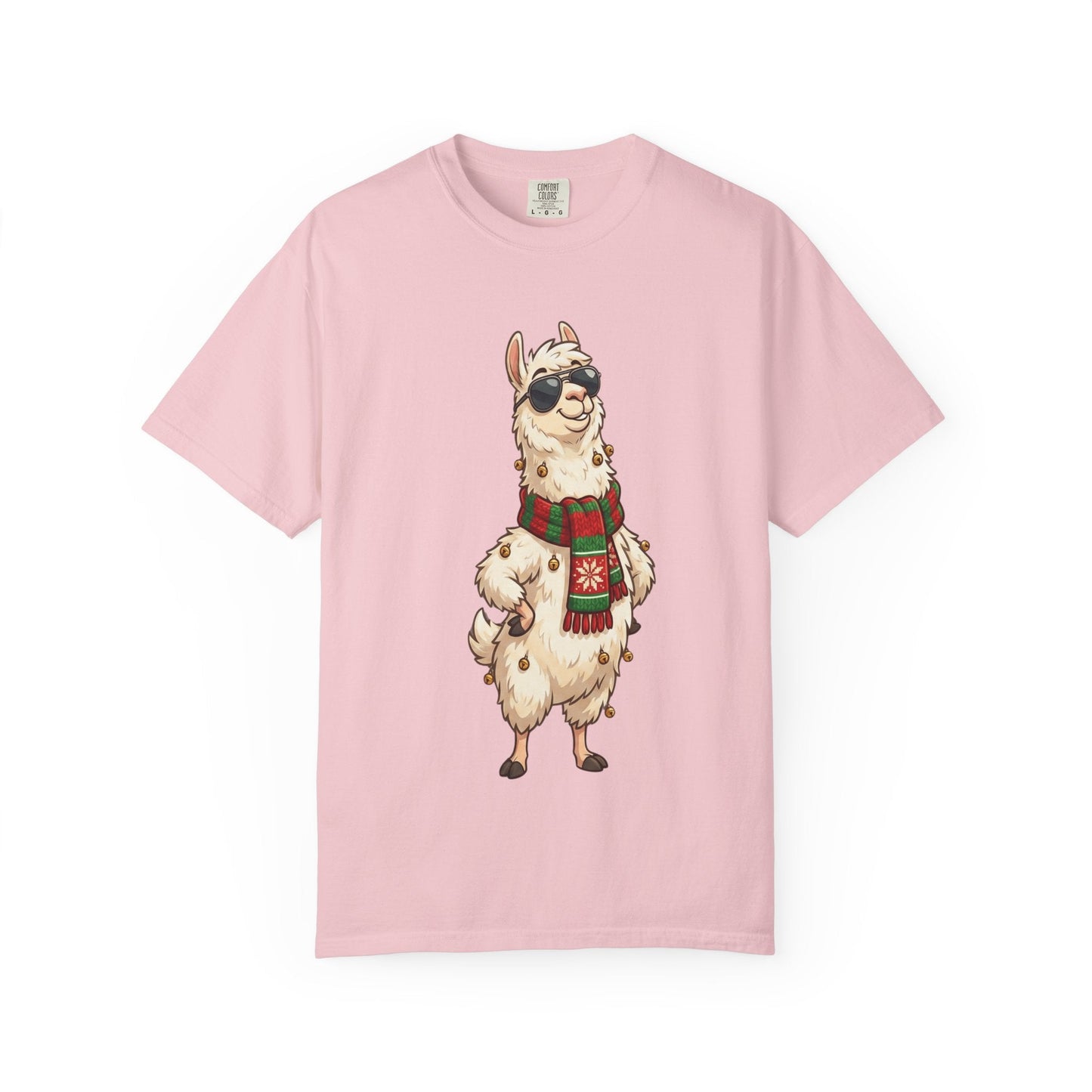 Cool Alpaca Adventure: Winter Chic Llama, Stylized Cartoon Character Illustration T-shirt – Custom T-Shirt by PixelCraft360, unique decoration for events and special gifts