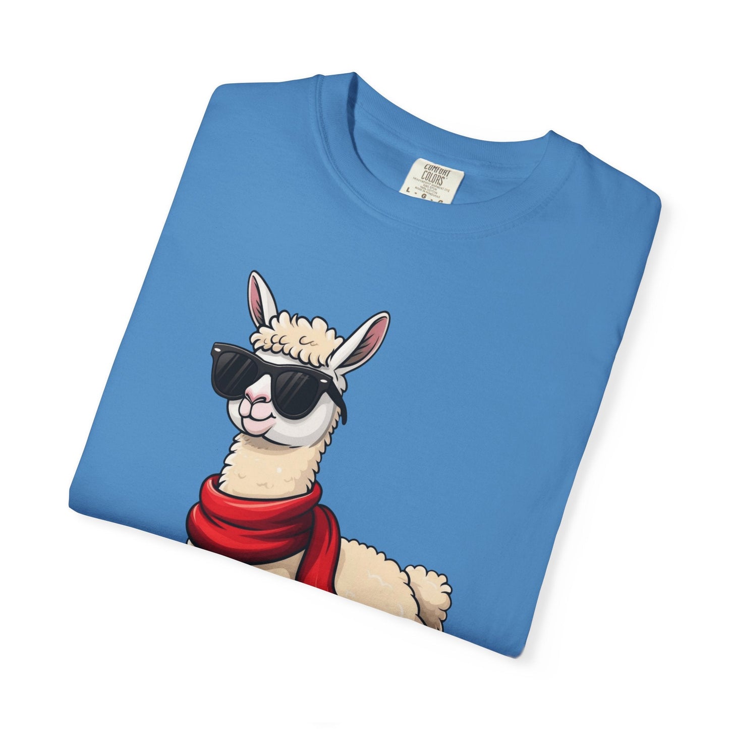 Cool Alpaca Swagger: Hipster Llama Portrait, Trendy Animal Illustration T-shirt – Custom T-Shirt by PixelCraft360, unique decoration for events and special gifts