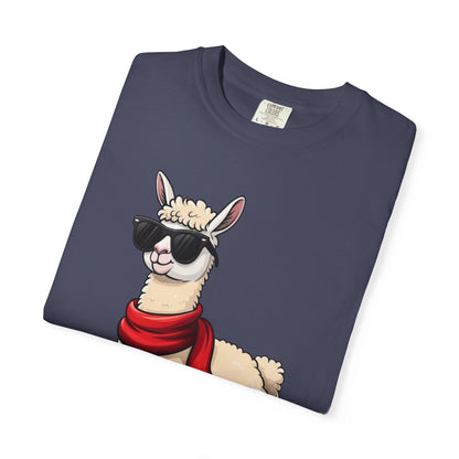 Cool Alpaca Swagger: Hipster Llama Portrait, Trendy Animal Illustration T-shirt – Custom T-Shirt by PixelCraft360, unique decoration for events and special gifts
