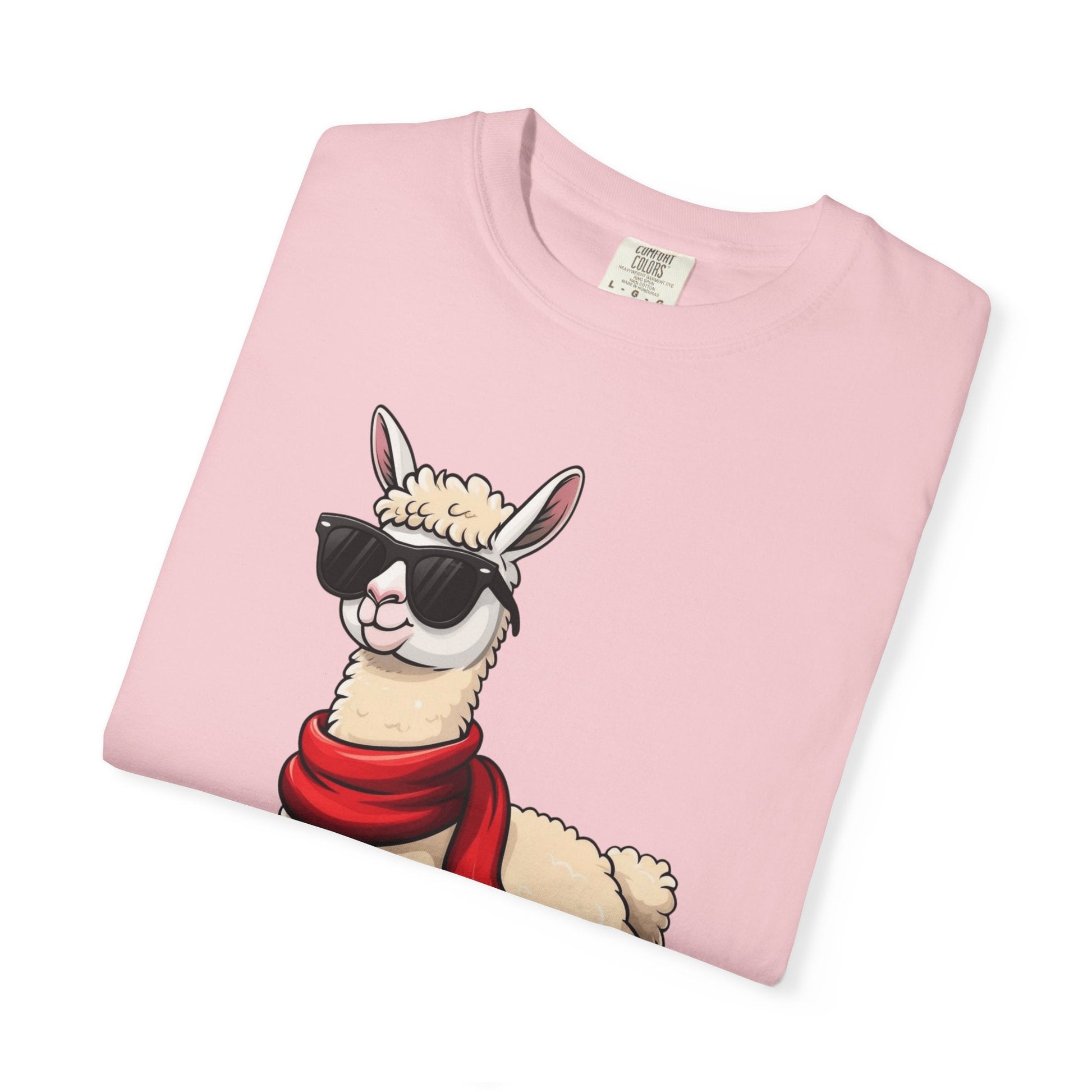 Cool Alpaca Swagger: Hipster Llama Portrait, Trendy Animal Illustration T-shirt – Custom T-Shirt by PixelCraft360, unique decoration for events and special gifts
