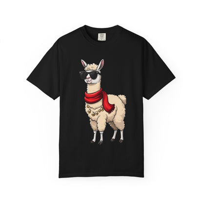 Cool Alpaca Swagger: Hipster Llama Portrait, Trendy Animal Illustration T-shirt – Custom T-Shirt by PixelCraft360, unique decoration for events and special gifts