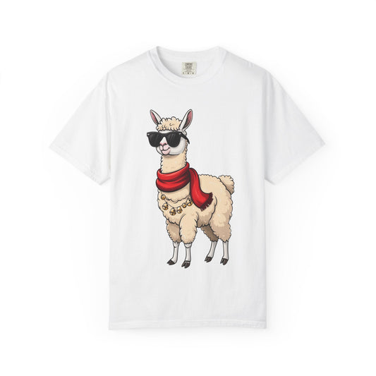 Cool Alpaca Swagger: Hipster Llama Portrait, Trendy Animal Illustration T-shirt – Custom T-Shirt by PixelCraft360, unique decoration for events and special gifts