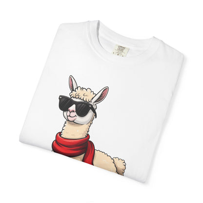Cool Alpaca Swagger: Hipster Llama Portrait, Trendy Animal Illustration T-shirt – Custom T-Shirt by PixelCraft360, unique decoration for events and special gifts