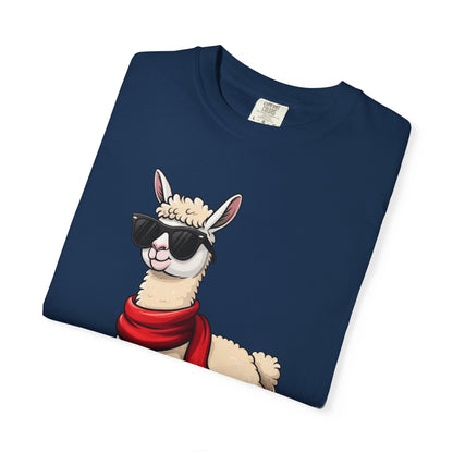 Cool Alpaca Swagger: Hipster Llama Portrait, Trendy Animal Illustration T-shirt – Custom T-Shirt by PixelCraft360, unique decoration for events and special gifts