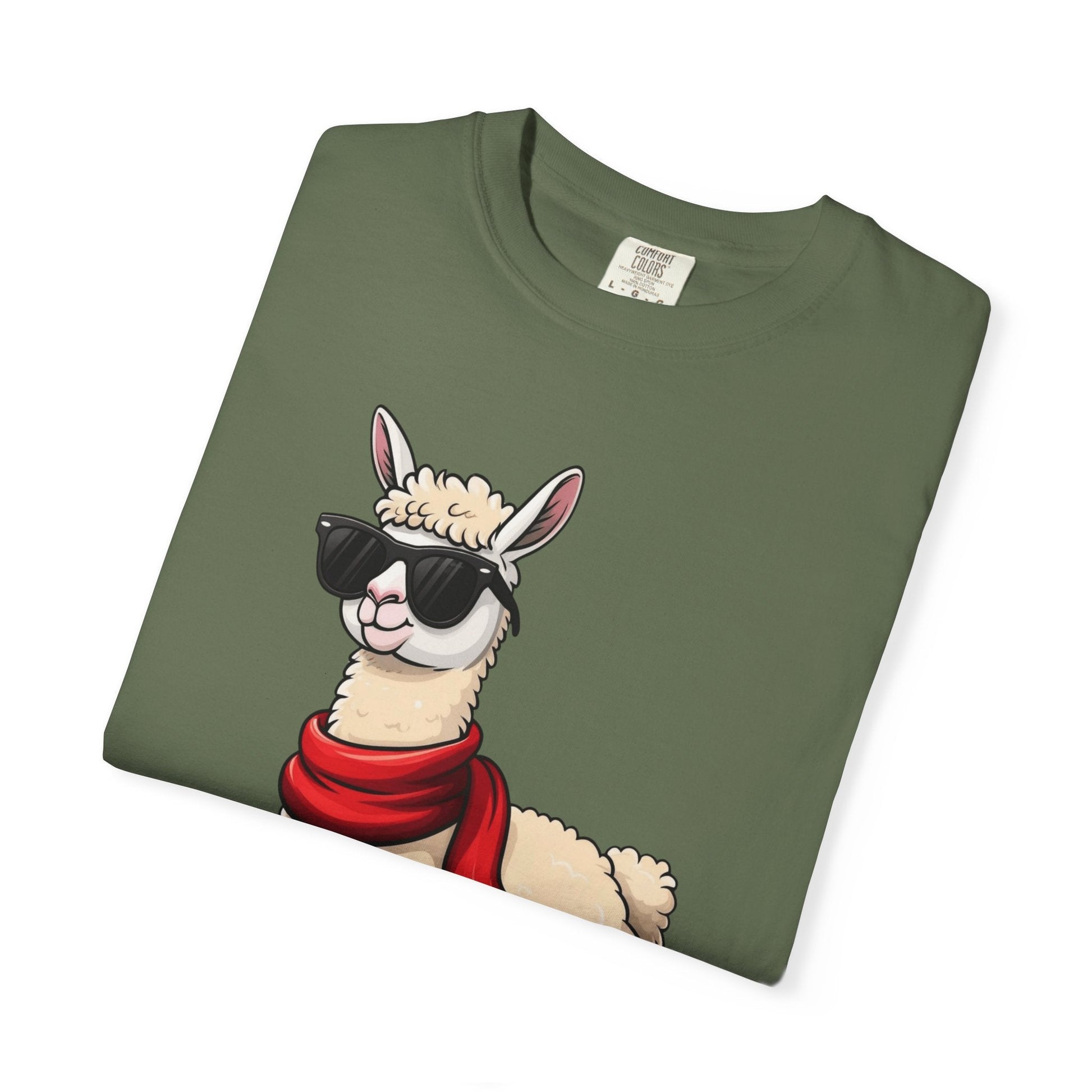 Cool Alpaca Swagger: Hipster Llama Portrait, Trendy Animal Illustration T-shirt – Custom T-Shirt by PixelCraft360, unique decoration for events and special gifts