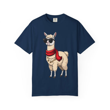Cool Alpaca Swagger: Hipster Llama Portrait, Trendy Animal Illustration T-shirt – Custom T-Shirt by PixelCraft360, unique decoration for events and special gifts