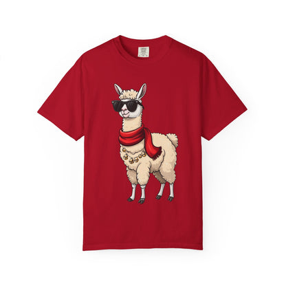 Cool Alpaca Swagger: Hipster Llama Portrait, Trendy Animal Illustration T-shirt – Custom T-Shirt by PixelCraft360, unique decoration for events and special gifts