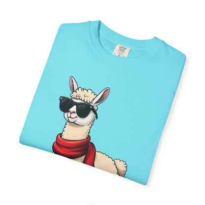 Cool Alpaca Swagger: Hipster Llama Portrait, Trendy Animal Illustration T-shirt – Custom T-Shirt by PixelCraft360, unique decoration for events and special gifts