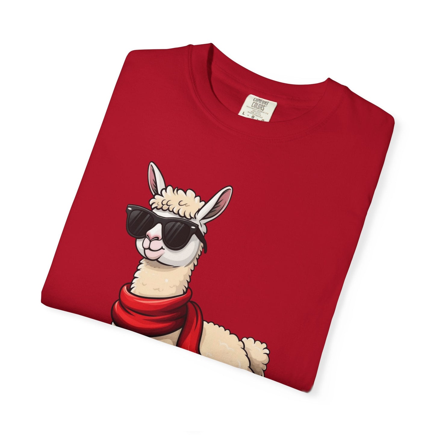 Cool Alpaca Swagger: Hipster Llama Portrait, Trendy Animal Illustration T-shirt – Custom T-Shirt by PixelCraft360, unique decoration for events and special gifts