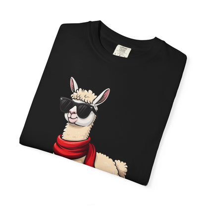 Cool Alpaca Swagger: Hipster Llama Portrait, Trendy Animal Illustration T-shirt – Custom T-Shirt by PixelCraft360, unique decoration for events and special gifts