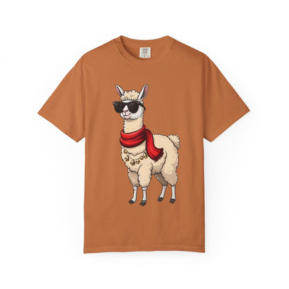 Cool Alpaca Swagger: Hipster Llama Portrait, Trendy Animal Illustration T-shirt – Custom T-Shirt by PixelCraft360, unique decoration for events and special gifts