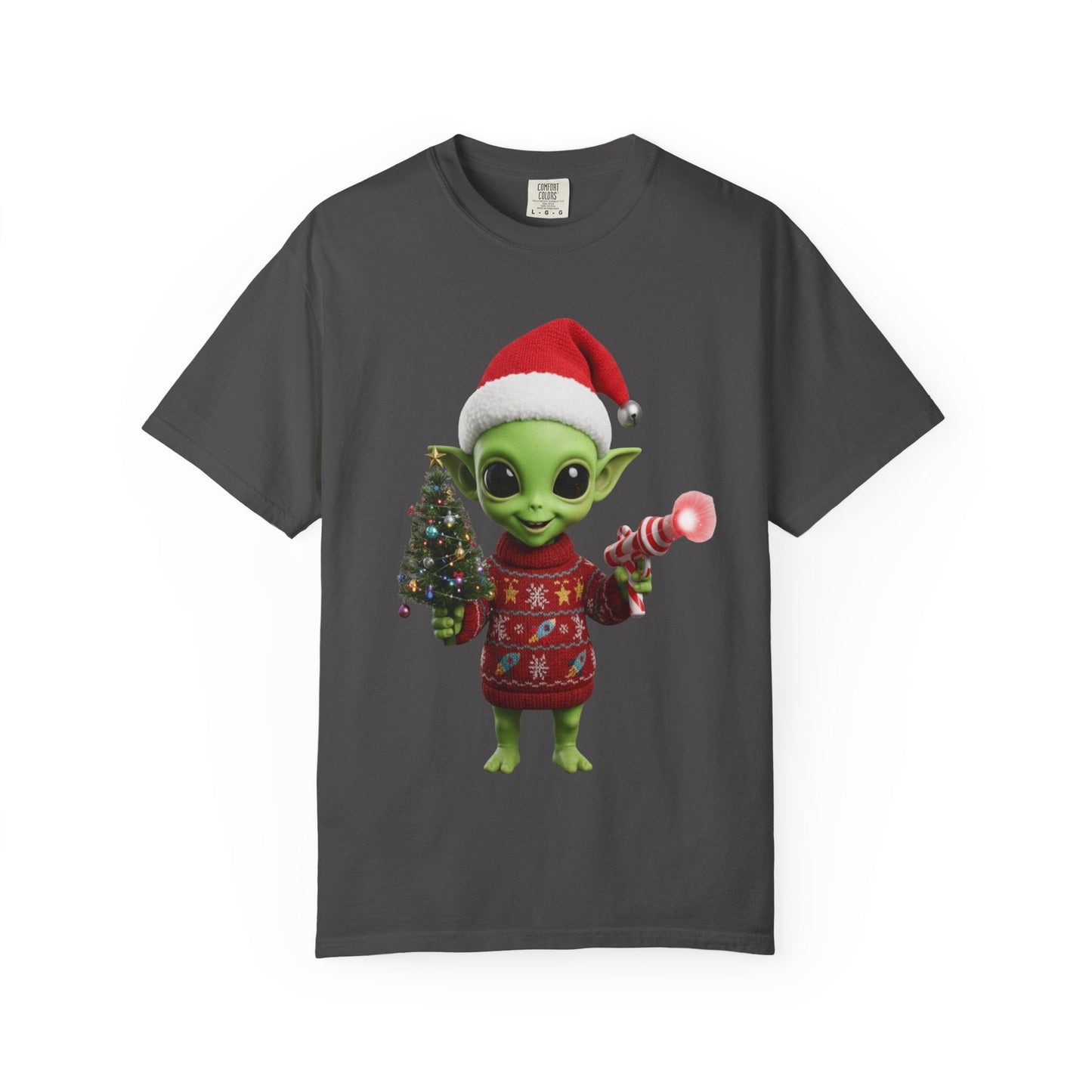 Cosmic Christmas Cheer: Alien Holiday Delight, 3D Festive Sci - Fi Character ArtT-Shirt – Custom T-Shirt by PixelCraft360, unique decoration for events and special gifts