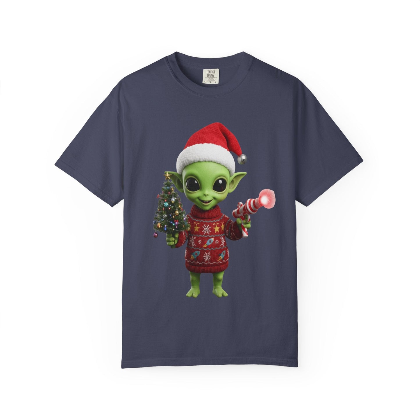 Cosmic Christmas Cheer: Alien Holiday Delight, 3D Festive Sci - Fi Character ArtT-Shirt – Custom T-Shirt by PixelCraft360, unique decoration for events and special gifts
