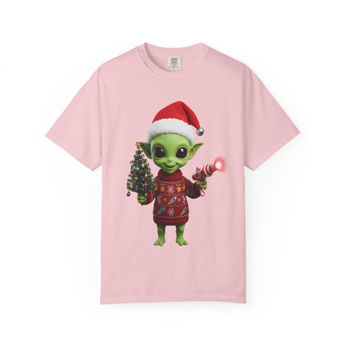Cosmic Christmas Cheer: Alien Holiday Delight, 3D Festive Sci - Fi Character ArtT-Shirt – Custom T-Shirt by PixelCraft360, unique decoration for events and special gifts
