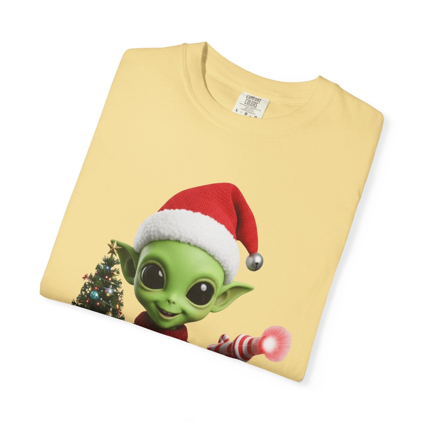 Cosmic Christmas Cheer: Alien Holiday Delight, 3D Festive Sci - Fi Character ArtT-Shirt – Custom T-Shirt by PixelCraft360, unique decoration for events and special gifts