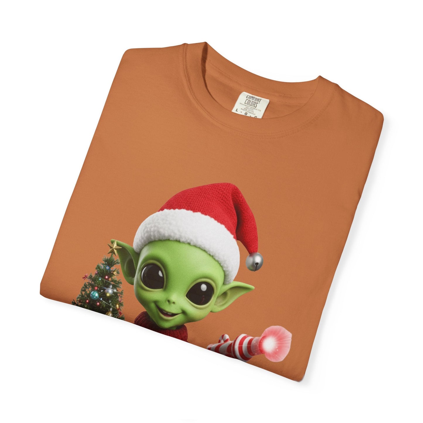Cosmic Christmas Cheer: Alien Holiday Delight, 3D Festive Sci - Fi Character ArtT-Shirt – Custom T-Shirt by PixelCraft360, unique decoration for events and special gifts