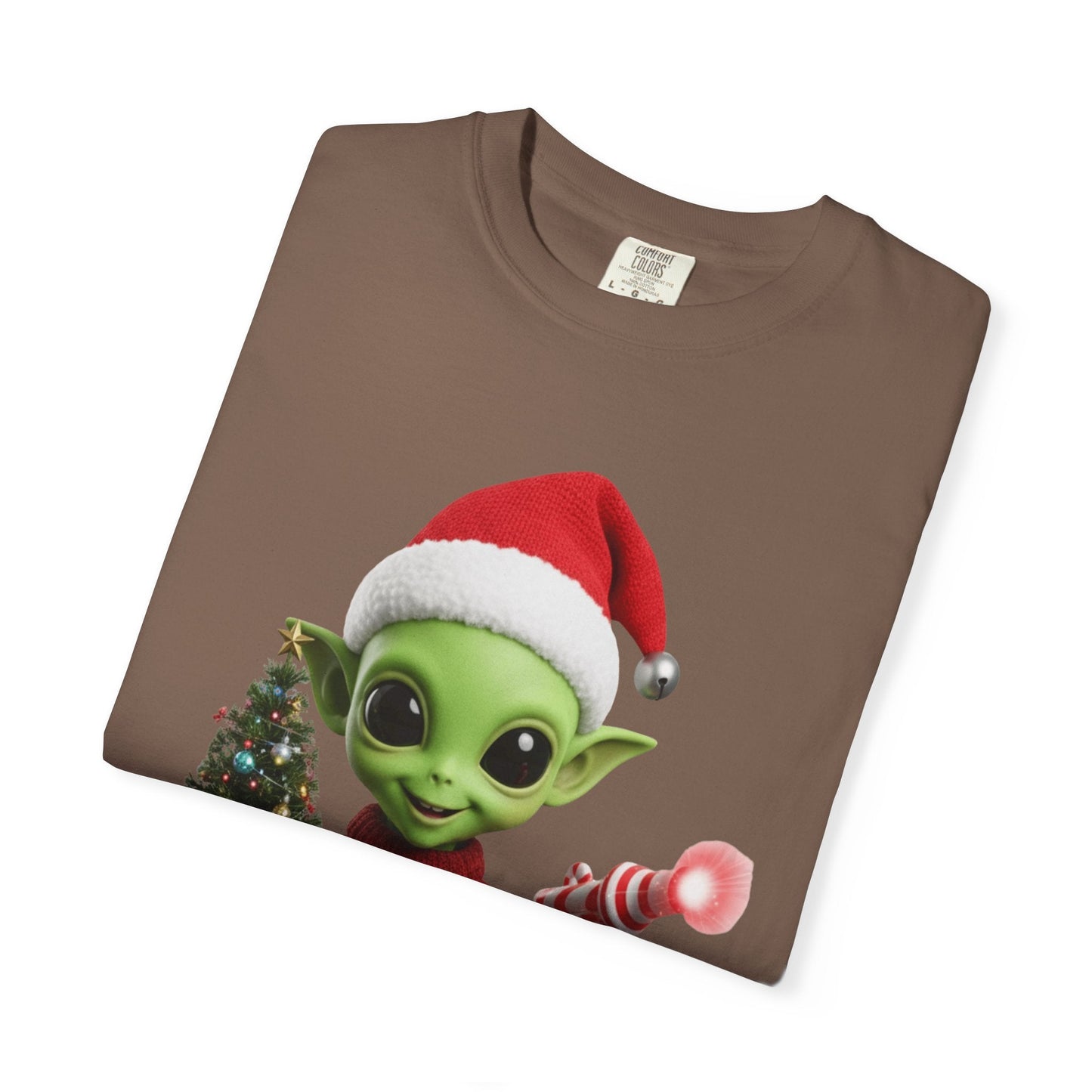 Cosmic Christmas Cheer: Alien Holiday Delight, 3D Festive Sci - Fi Character ArtT-Shirt – Custom T-Shirt by PixelCraft360, unique decoration for events and special gifts