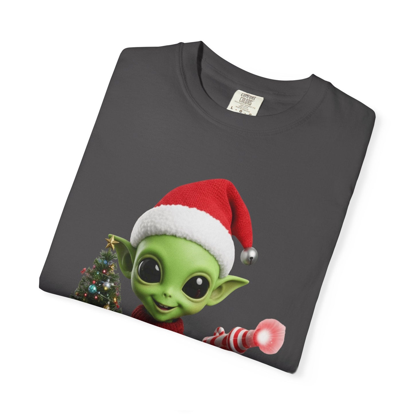Cosmic Christmas Cheer: Alien Holiday Delight, 3D Festive Sci - Fi Character ArtT-Shirt – Custom T-Shirt by PixelCraft360, unique decoration for events and special gifts