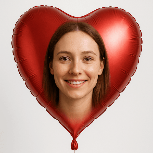 Custom Heart Foil Balloon – Premium 18" with Photo