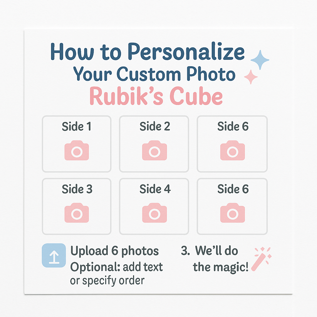 Custom Rubik Cube with 6 Photos – Unique Keepsake Gift – Custom Puzzles by PixelCraft360, unique decoration for events and special gifts