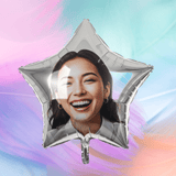 Globo de aluminio con forma de estrella personalizado de 48 cm con foto 3