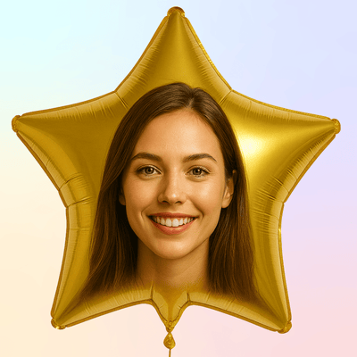 Custom Star Foil Balloon – 19" Personalized with Photo