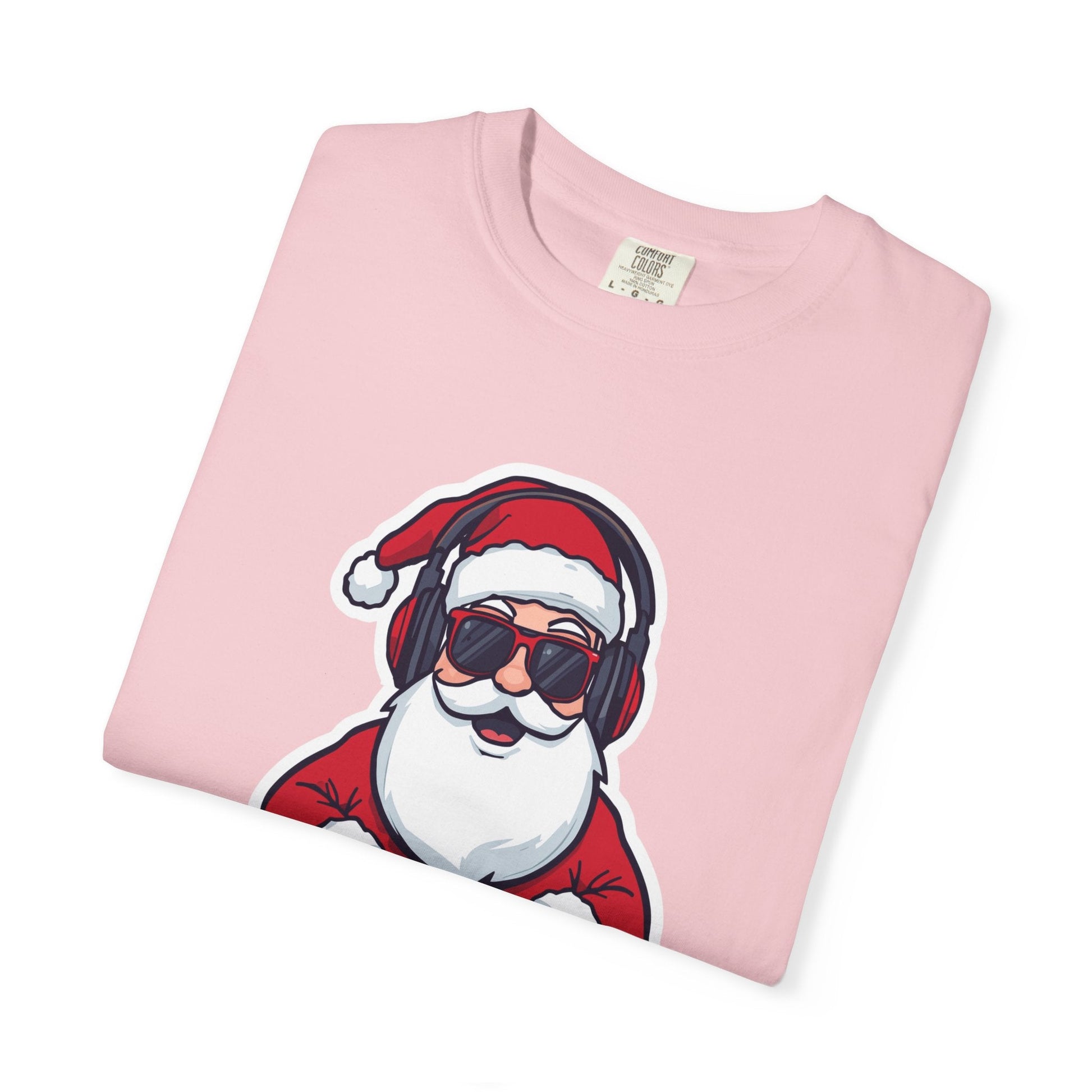 DJ Santa: Holiday Beats Remix, Festive Pop Culture IllustrationT-Shirt – Custom T-Shirt by PixelCraft360, unique decoration for events and special gifts