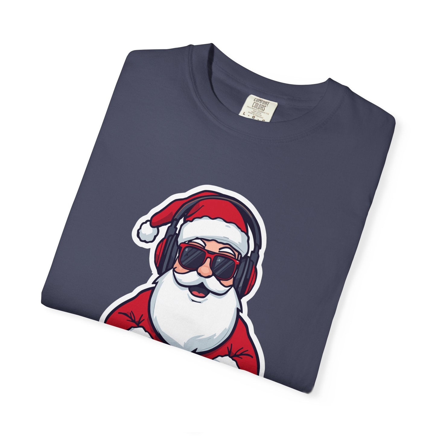 DJ Santa: Holiday Beats Remix, Festive Pop Culture IllustrationT-Shirt – Custom T-Shirt by PixelCraft360, unique decoration for events and special gifts