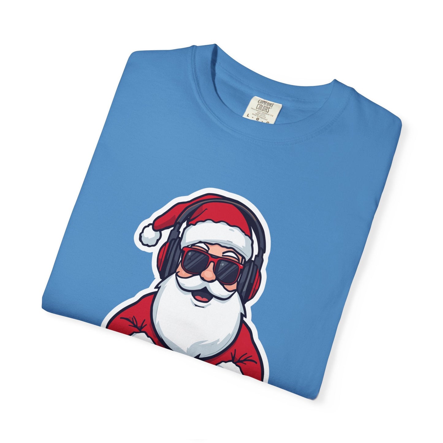 DJ Santa: Holiday Beats Remix, Festive Pop Culture IllustrationT-Shirt – Custom T-Shirt by PixelCraft360, unique decoration for events and special gifts