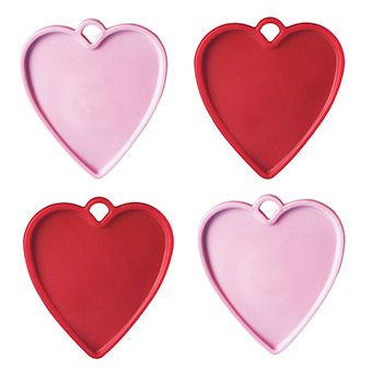 Heart Shaped Balloon Weights Red & Pink - 8 Grams - 100-Pack