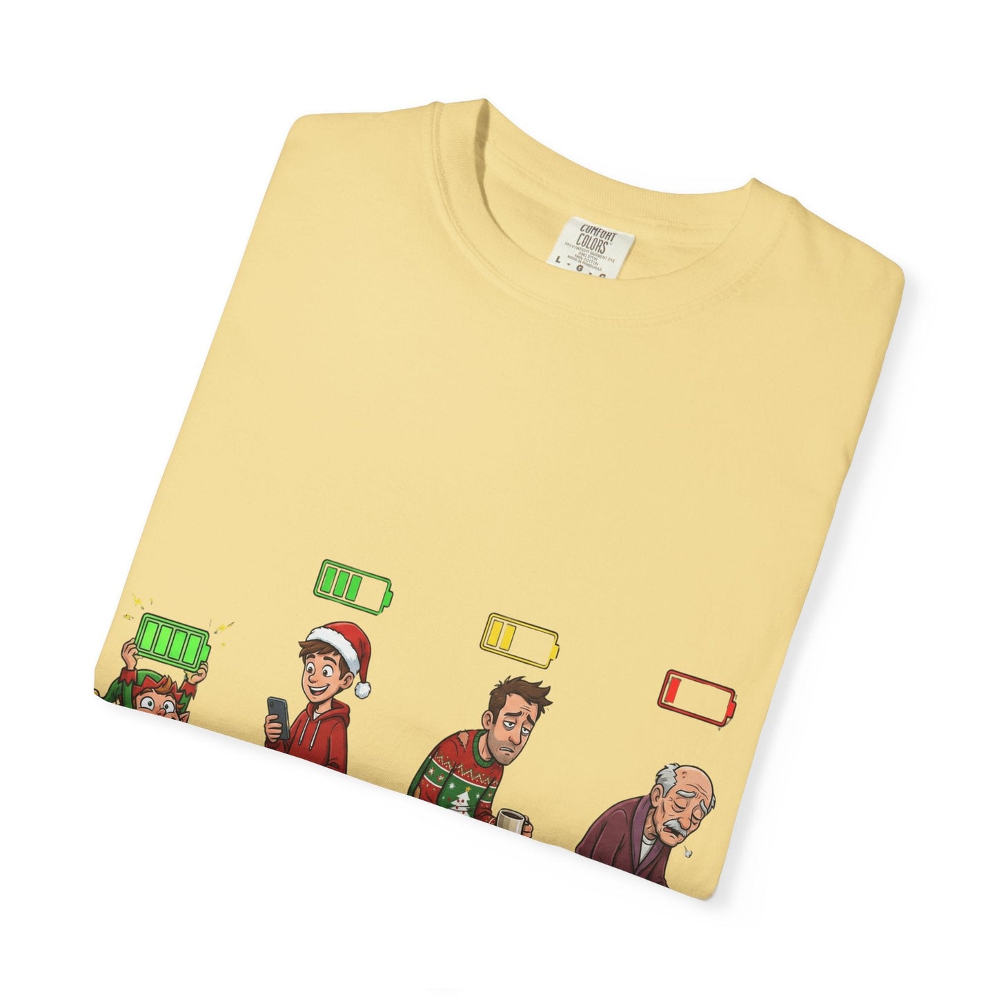 Energy Journey: Stages of Vitality, Illustrated Battery of LifeT-Shirt – Custom T-Shirt by PixelCraft360, unique decoration for events and special gifts