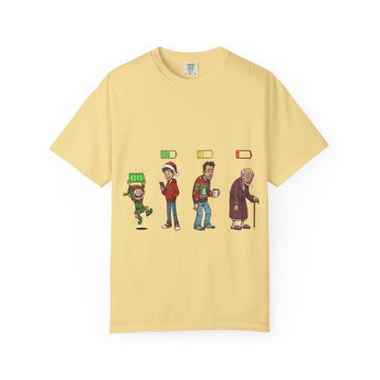 Energy Journey: Stages of Vitality, Illustrated Battery of LifeT-Shirt – Custom T-Shirt by PixelCraft360, unique decoration for events and special gifts