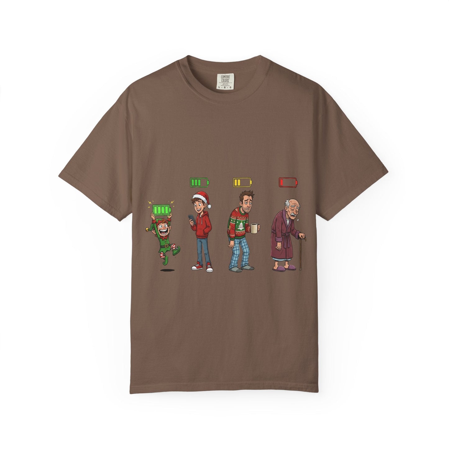 Energy Journey: Stages of Vitality, Illustrated Battery of LifeT-Shirt – Custom T-Shirt by PixelCraft360, unique decoration for events and special gifts