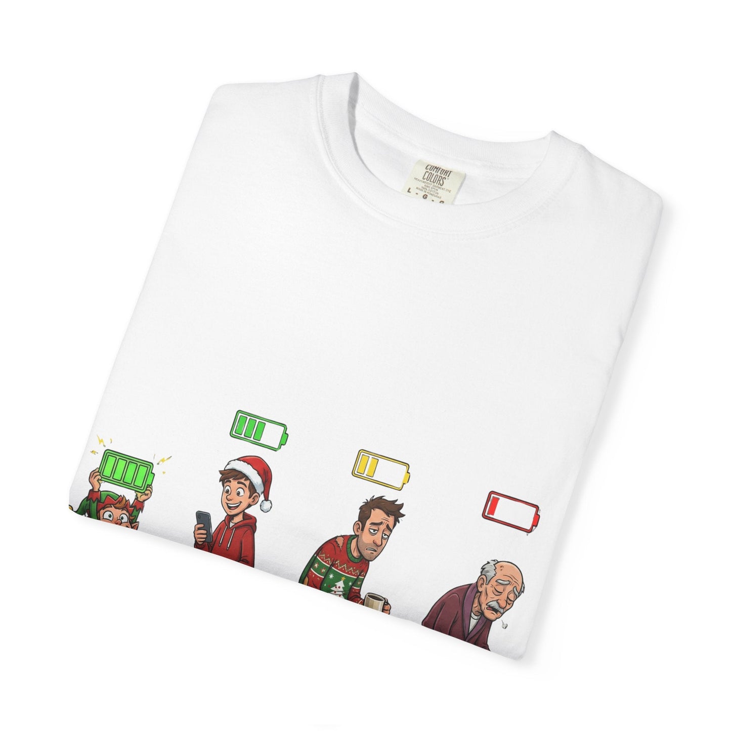 Energy Journey: Stages of Vitality, Illustrated Battery of LifeT-Shirt – Custom T-Shirt by PixelCraft360, unique decoration for events and special gifts