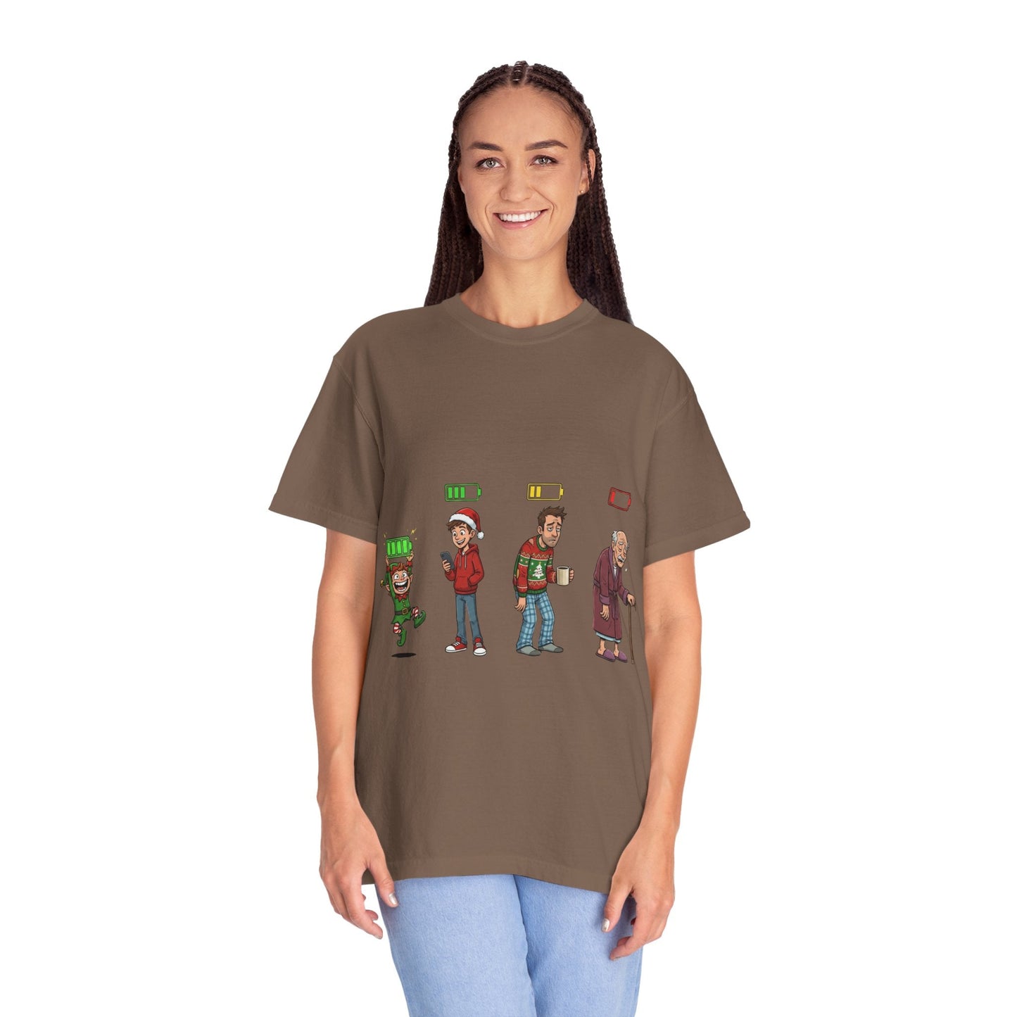 Energy Journey: Stages of Vitality, Illustrated Battery of LifeT-Shirt – Custom T-Shirt by PixelCraft360, unique decoration for events and special gifts
