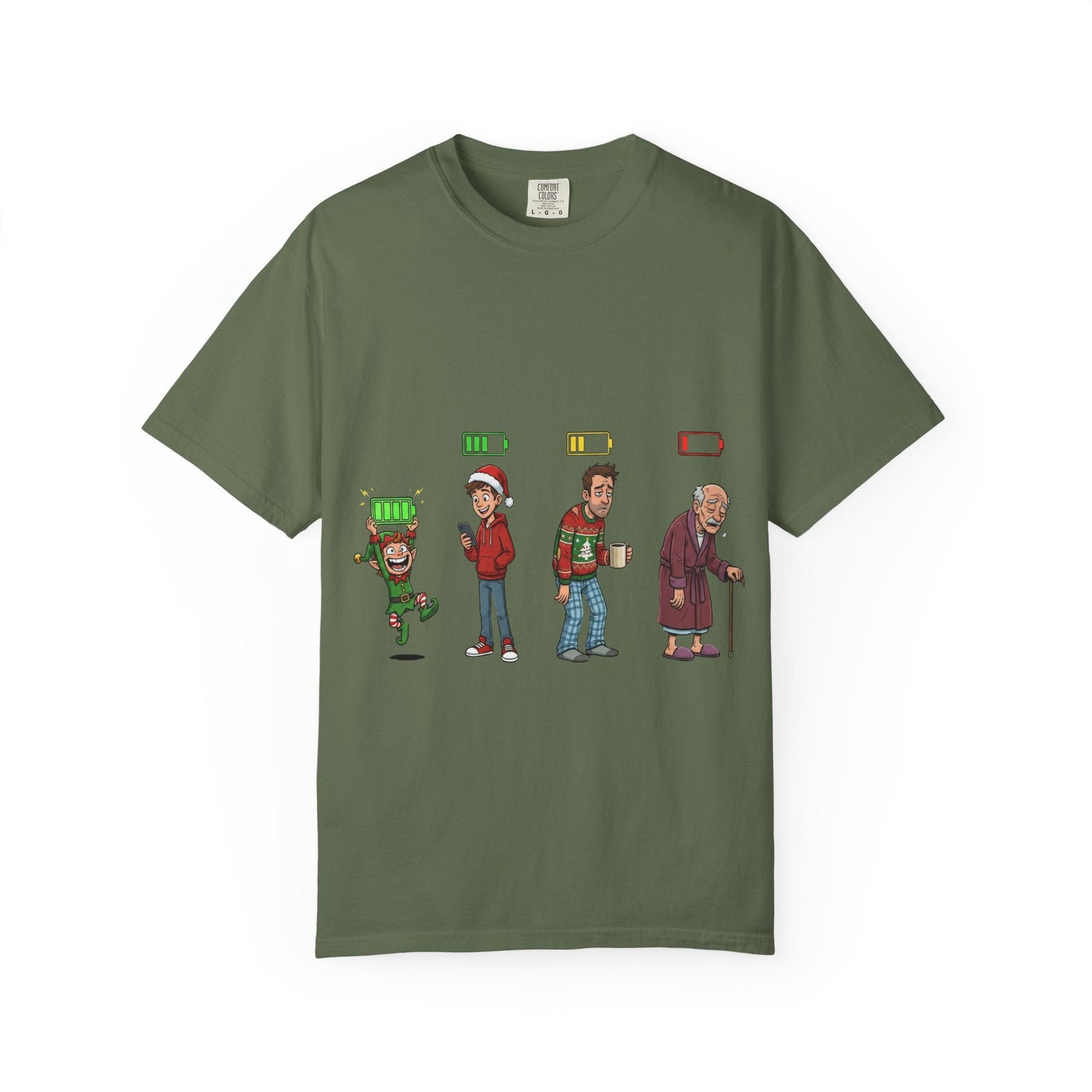 Energy Journey: Stages of Vitality, Illustrated Battery of LifeT-Shirt – Custom T-Shirt by PixelCraft360, unique decoration for events and special gifts