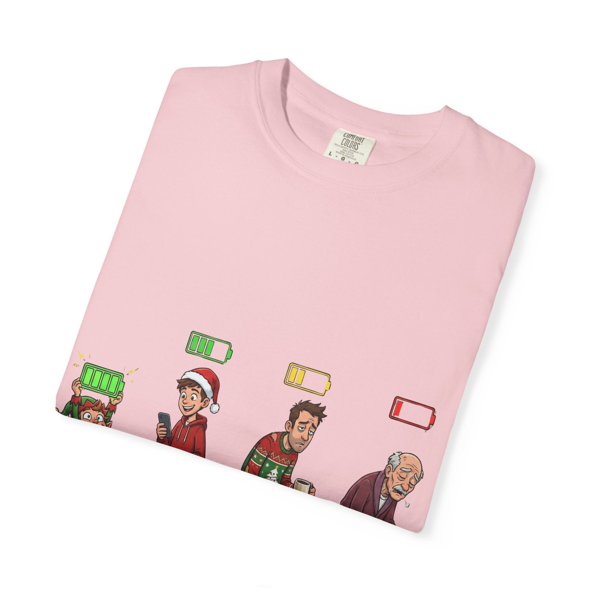 Energy Journey: Stages of Vitality, Illustrated Battery of LifeT-Shirt – Custom T-Shirt by PixelCraft360, unique decoration for events and special gifts