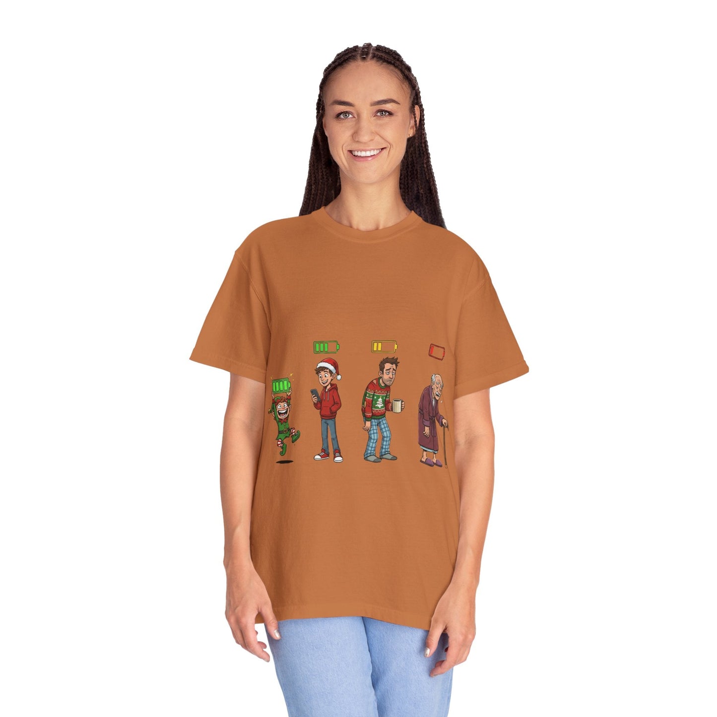 Energy Journey: Stages of Vitality, Illustrated Battery of LifeT-Shirt – Custom T-Shirt by PixelCraft360, unique decoration for events and special gifts