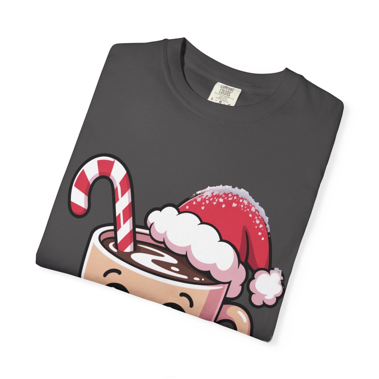 Festive Cocoa Companions: Kawaii Holiday Cheer, Cute Cartoon Christmas IllustrationT-Shirt – Custom T-Shirt by PixelCraft360, unique decoration for events and special gifts