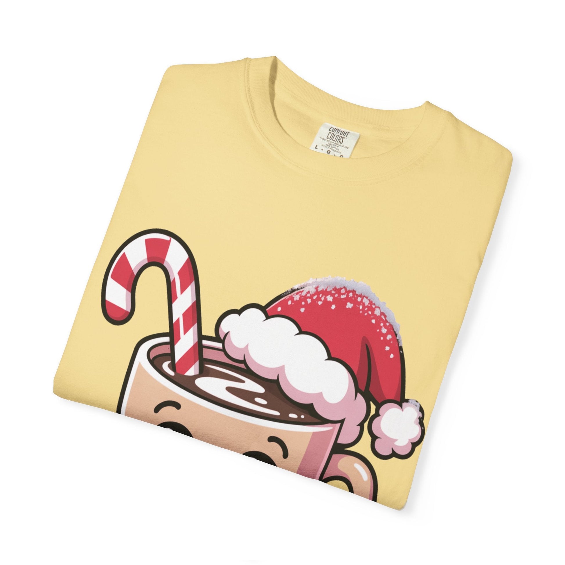 Festive Cocoa Companions: Kawaii Holiday Cheer, Cute Cartoon Christmas IllustrationT-Shirt – Custom T-Shirt by PixelCraft360, unique decoration for events and special gifts