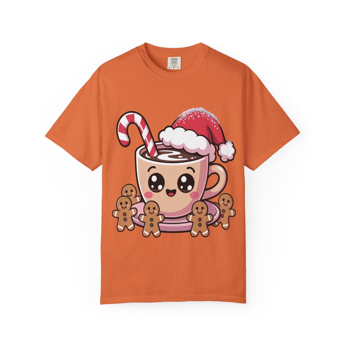 Festive Cocoa Companions: Kawaii Holiday Cheer, Cute Cartoon Christmas IllustrationT-Shirt – Custom T-Shirt by PixelCraft360, unique decoration for events and special gifts