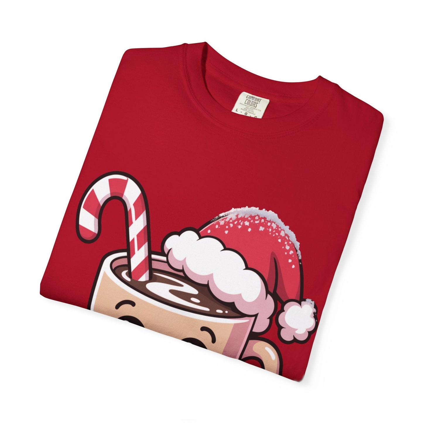 Festive Cocoa Companions: Kawaii Holiday Cheer, Cute Cartoon Christmas IllustrationT-Shirt – Custom T-Shirt by PixelCraft360, unique decoration for events and special gifts