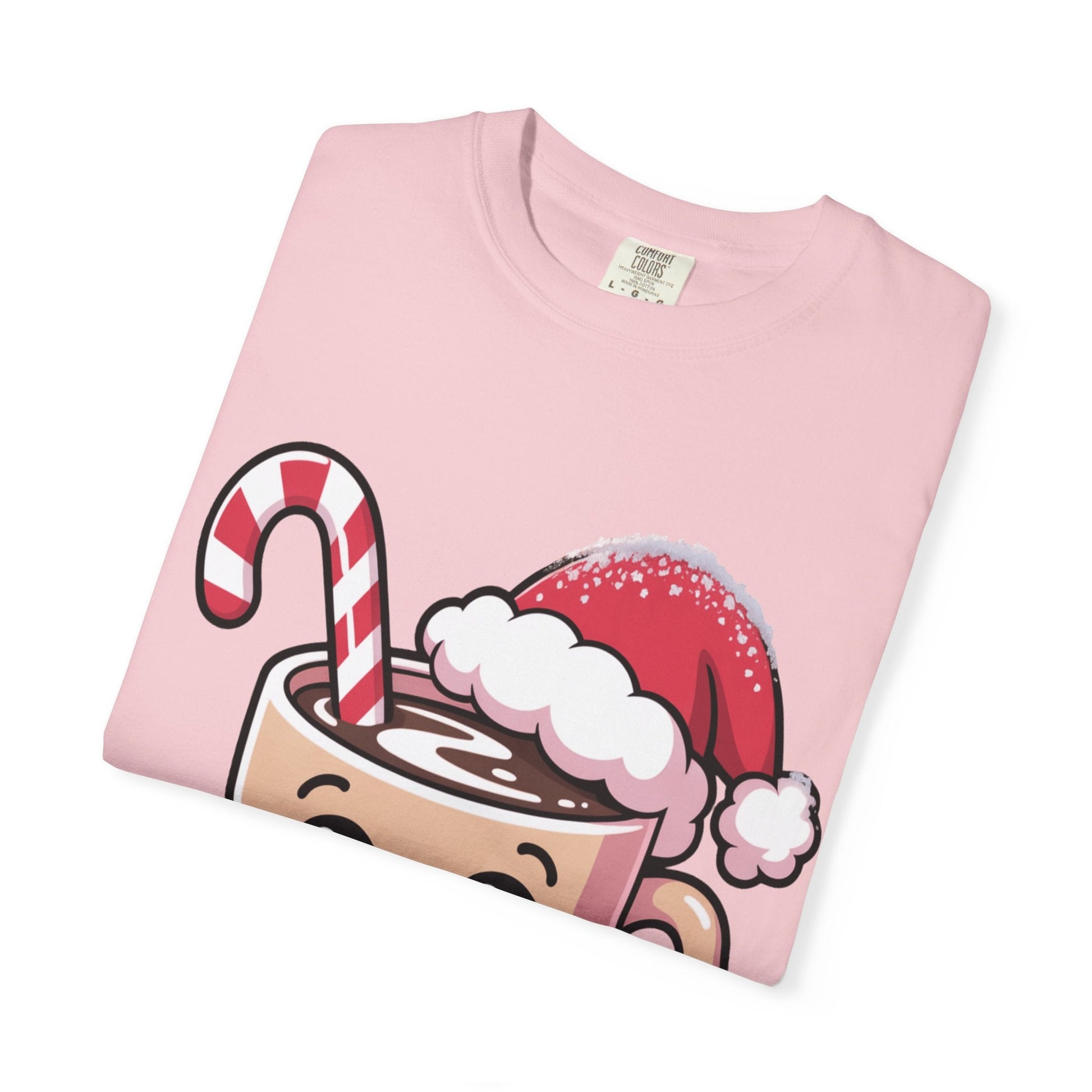 Festive Cocoa Companions: Kawaii Holiday Cheer, Cute Cartoon Christmas IllustrationT-Shirt – Custom T-Shirt by PixelCraft360, unique decoration for events and special gifts