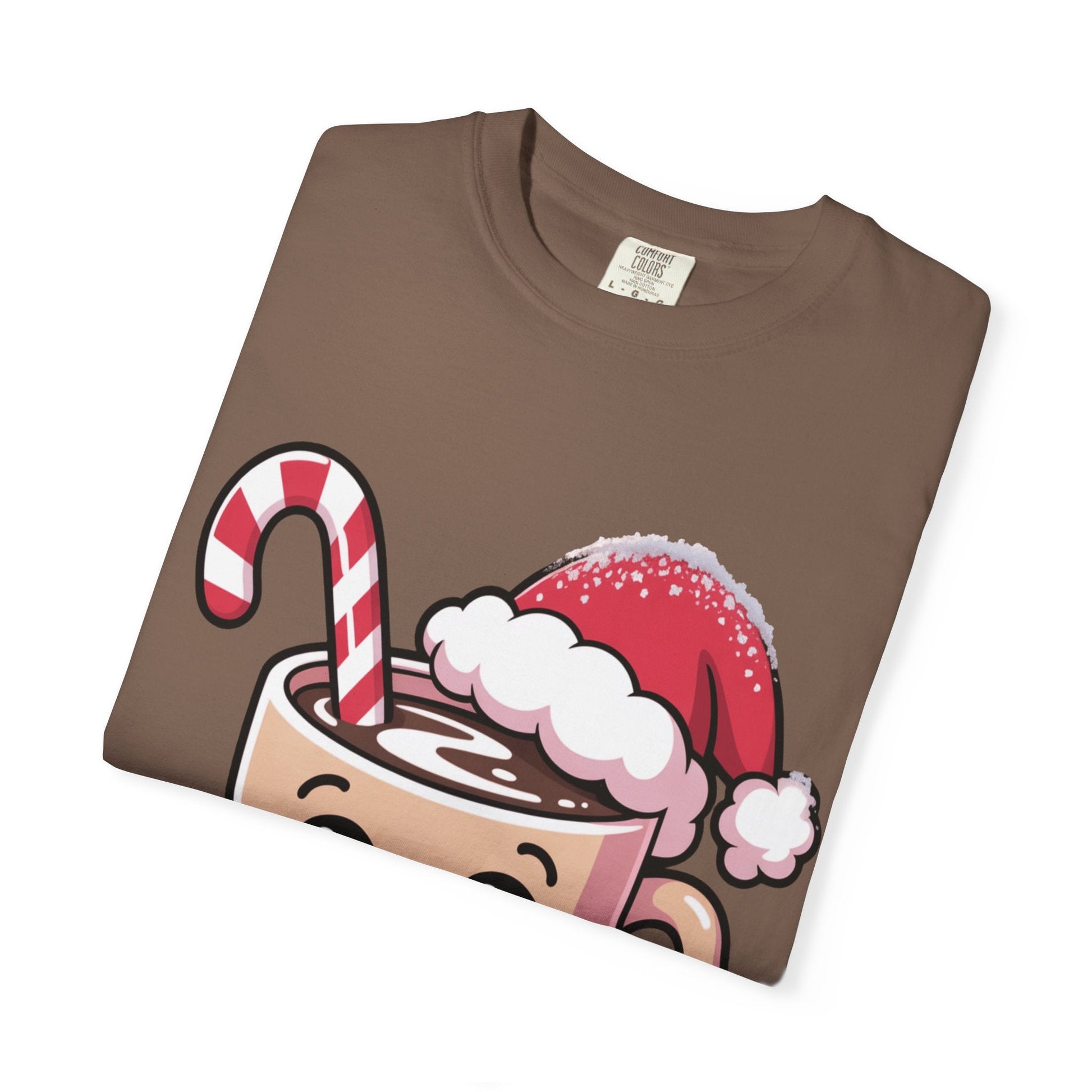 Festive Cocoa Companions: Kawaii Holiday Cheer, Cute Cartoon Christmas IllustrationT-Shirt – Custom T-Shirt by PixelCraft360, unique decoration for events and special gifts