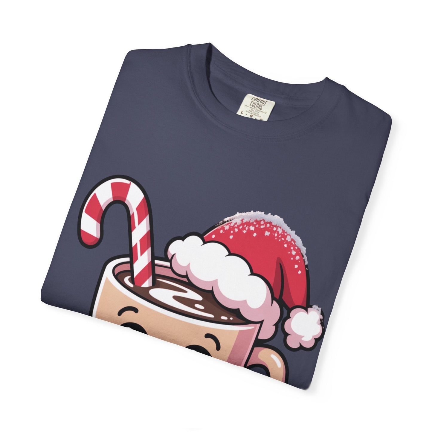 Festive Cocoa Companions: Kawaii Holiday Cheer, Cute Cartoon Christmas IllustrationT-Shirt – Custom T-Shirt by PixelCraft360, unique decoration for events and special gifts