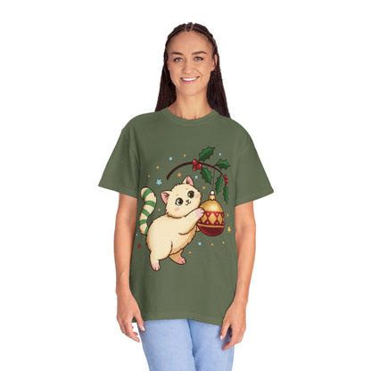 Festive Feline Fantasy: Christmas Kawaii Kitten, Digital Anime Holiday Illustration T-shirt – Custom T-Shirt by PixelCraft360, unique decoration for events and special gifts