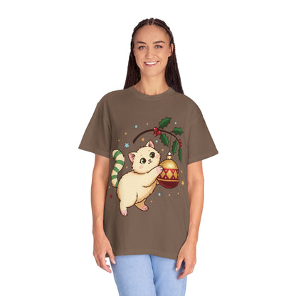 Festive Feline Fantasy: Christmas Kawaii Kitten, Digital Anime Holiday Illustration T-shirt – Custom T-Shirt by PixelCraft360, unique decoration for events and special gifts